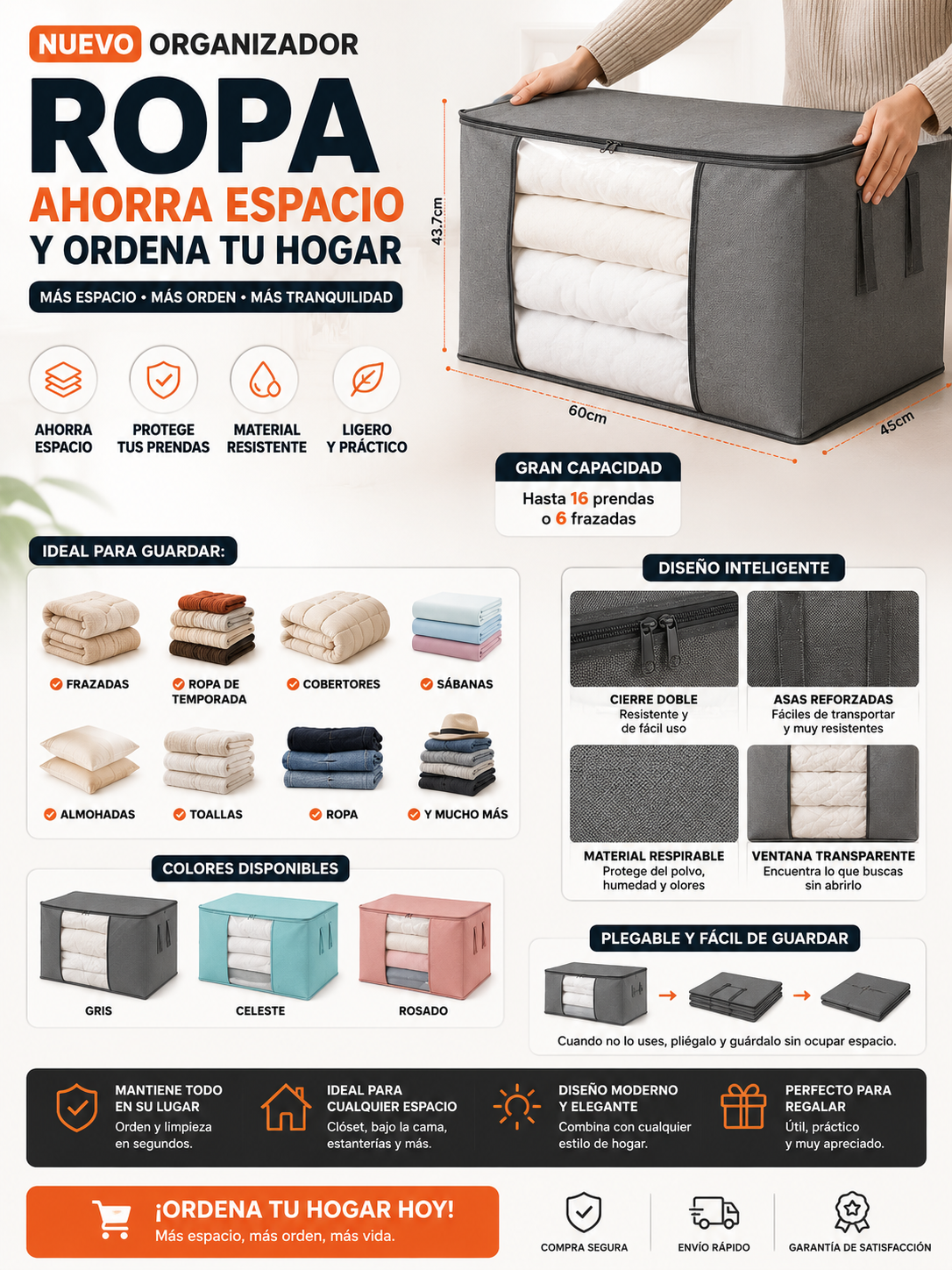 Organizador de Ropa y Frazadas