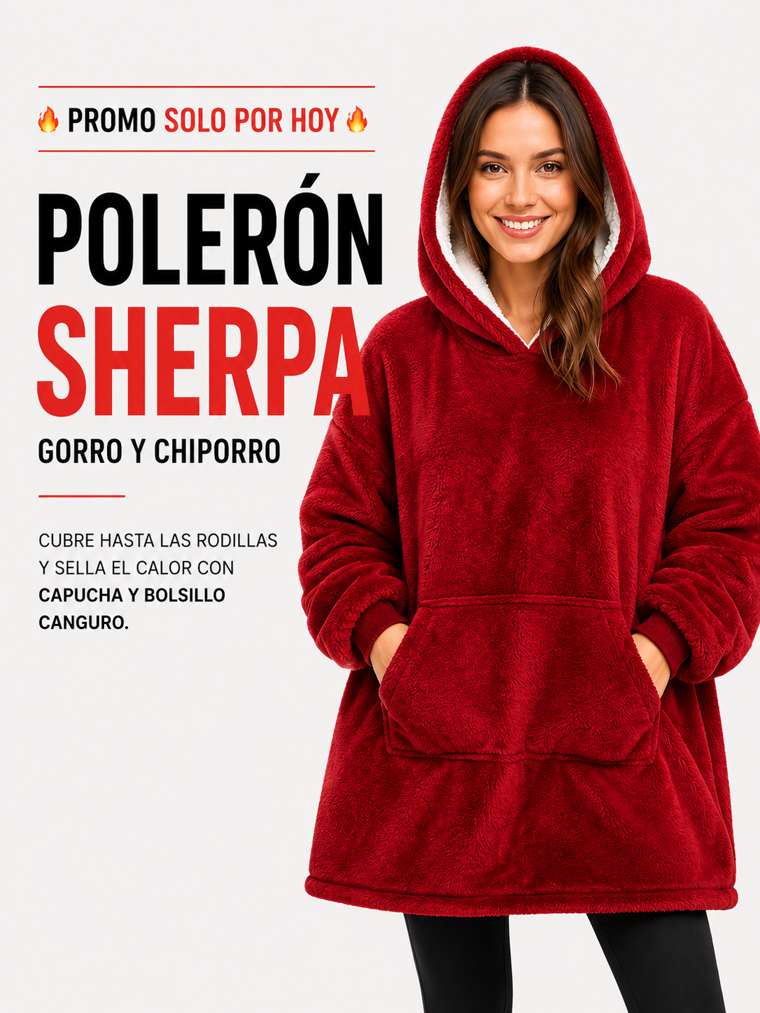 Polerón Sherpa con Capucha Chiporro Manta