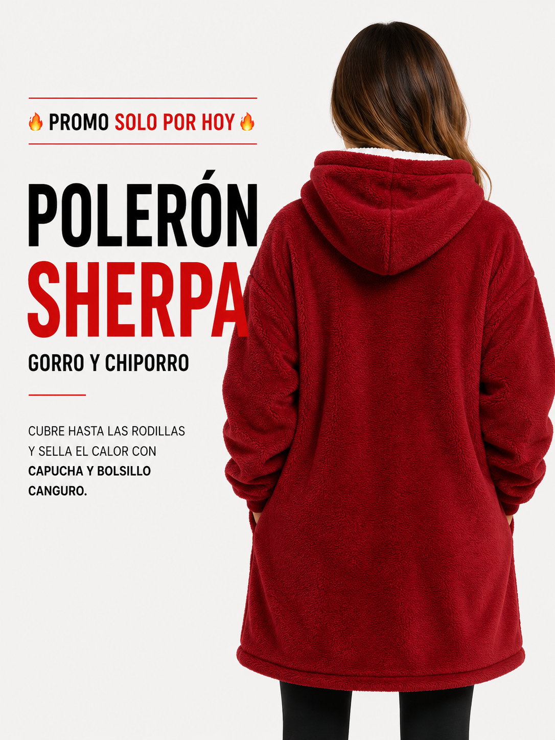 Polerón Sherpa con Capucha Chiporro Manta