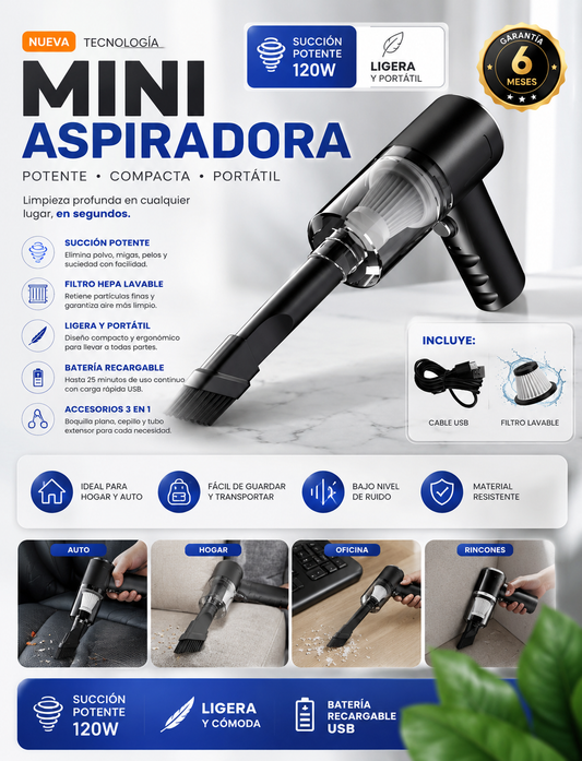 Mini Aspiradora Inalámbrica