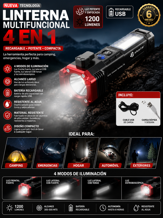 Linterna Multifuncional 4 en 1